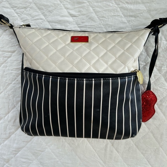 Luv Betsey Handbags - L by Betsey Jhonson Elegant White and Black Striped Women's Bag